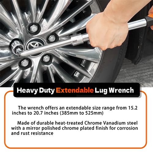 YEKEPRO Extendable Lug Wrench with Flip Sockets