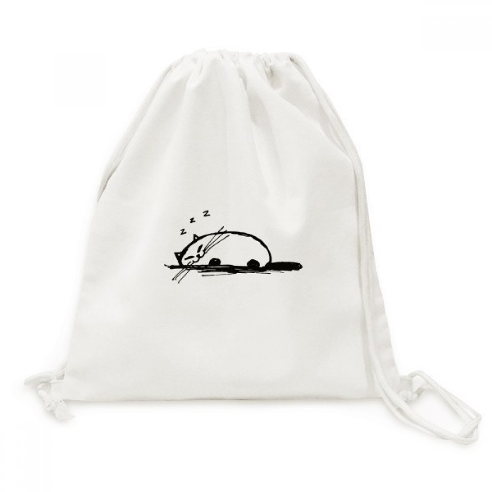 Drawstring Backpack chat lourd sourire sac de voyage léger en toile