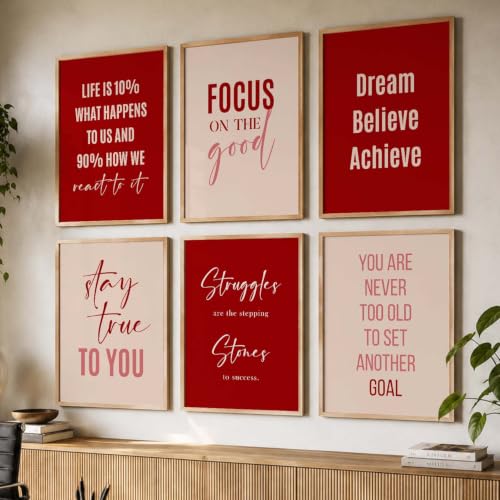Image of kotart - Quotes Frames for Wall Decor - Motivational Photo Frame for Wall Decoration - Quotes Wall Poster with Frame for Room and Office - Set of 6 (10x13, G)