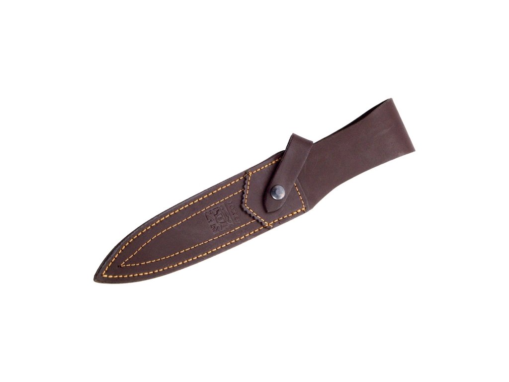Joker Cuchillo de Caza Chamoís CC32, con puño de Ciervo y Hoja de 18 cm MOVA,Funda de Cuero, 260 Gramos de Peso, Herramienta de Pesca, Caza, Camping y Senderismo