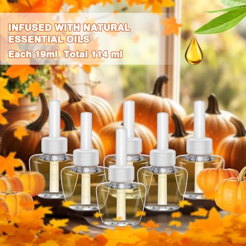 SCENTORINI Pumpkin Scent Plug In Air Freshener Refills 6 Pack (19ml Each) - Suitable for Air Wick & Glade - Halloween Fragrance Set for Autumn Home Decor - Image 3