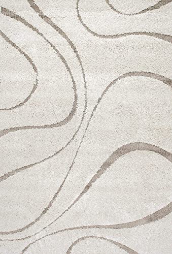 Image of Carpet for Living Room 12x12 Feet Round Anti Skid Rug Colour Ivory Beige