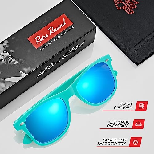 Image of Retro Rewind Polarized Sunglasses for Women Men - UV400 Classic Square Vintage Shades Trendy Unisex Sun Glasses