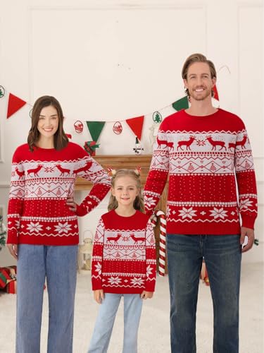 Family Matching Christmas Sweaters Ugly Holiday Sweater Sweatshirt for Women Men Adults Couples Kids Boys Girls3