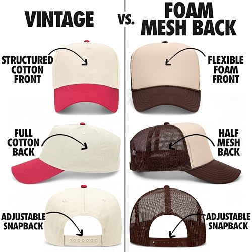 Design Your Own Custom Vintage Trucker Hat | Upload Text, Logo, Or Image | Premium Snapback Baseball Hat for Men & Women3