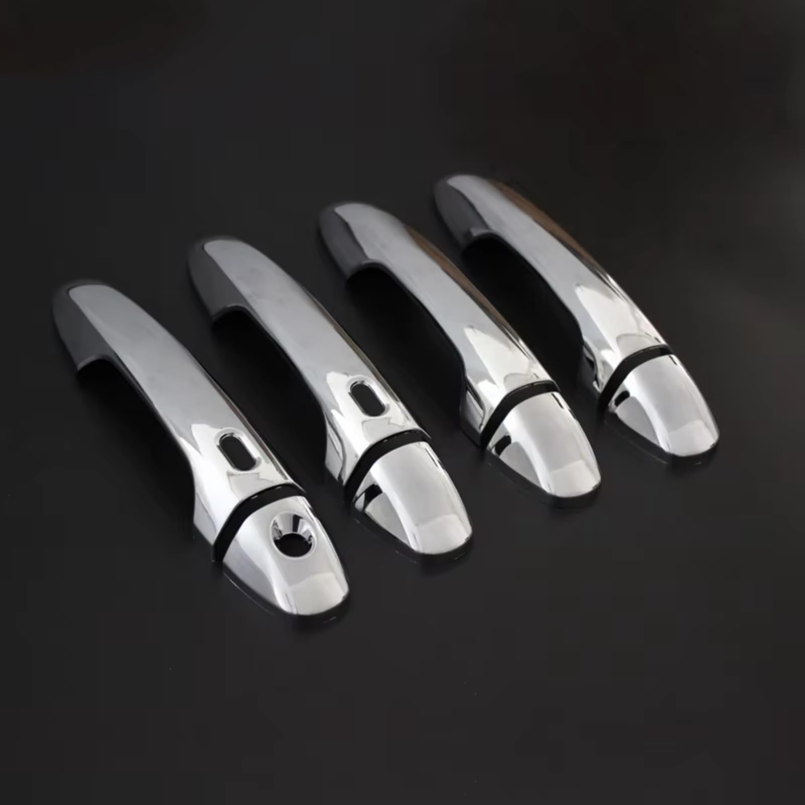 Zcxfdthf Chrome 2 Smart Hole Door Handle Covers Part Compatible With Toyota For Hilux For Revo 2015-2020 For Fortuner 2016-2025 Car Door Handle Covers Trim Exterior Parts Set(Chrome 2 Smart Hole)