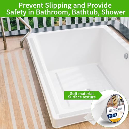 Image of Clear Anti Slip Tape for Stairs & Bathtubs,2 inch x50FT Non-Skid Transparent Grip Tape - Soft PVC Safety Traction for Bare Feet, Pool Decks, Boats, Shower Floors