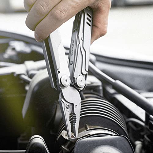 Narteer Multitool Pliers With Carabiner - 15-In-1 Keychain Multi Tool For Men Replaceable Blades Screwdrivers Pocket Knife Bottle Can Opener File Ruler Scissors Survival Camping Gear Sheath Belt Clip #TOP5