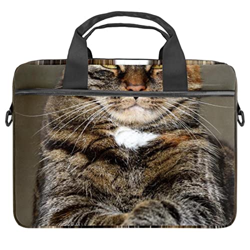 Sac à bandoulière ordinateur portable 13.3 pouces imprimé chat vert