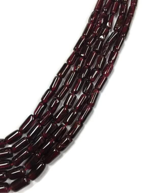 Perles tubes en grenat 4x7mm idéales pour ateliers bijoux bohèmes