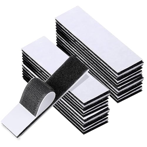 20 Pack 10 Pairs Hook and Loop Strips Heavy Duty 0.79x3.9 Inch - Self Adhesive Reusable Double Sided Sticky Tape for Walls, Doors, Tables - Strong & Sticky Strips Tape