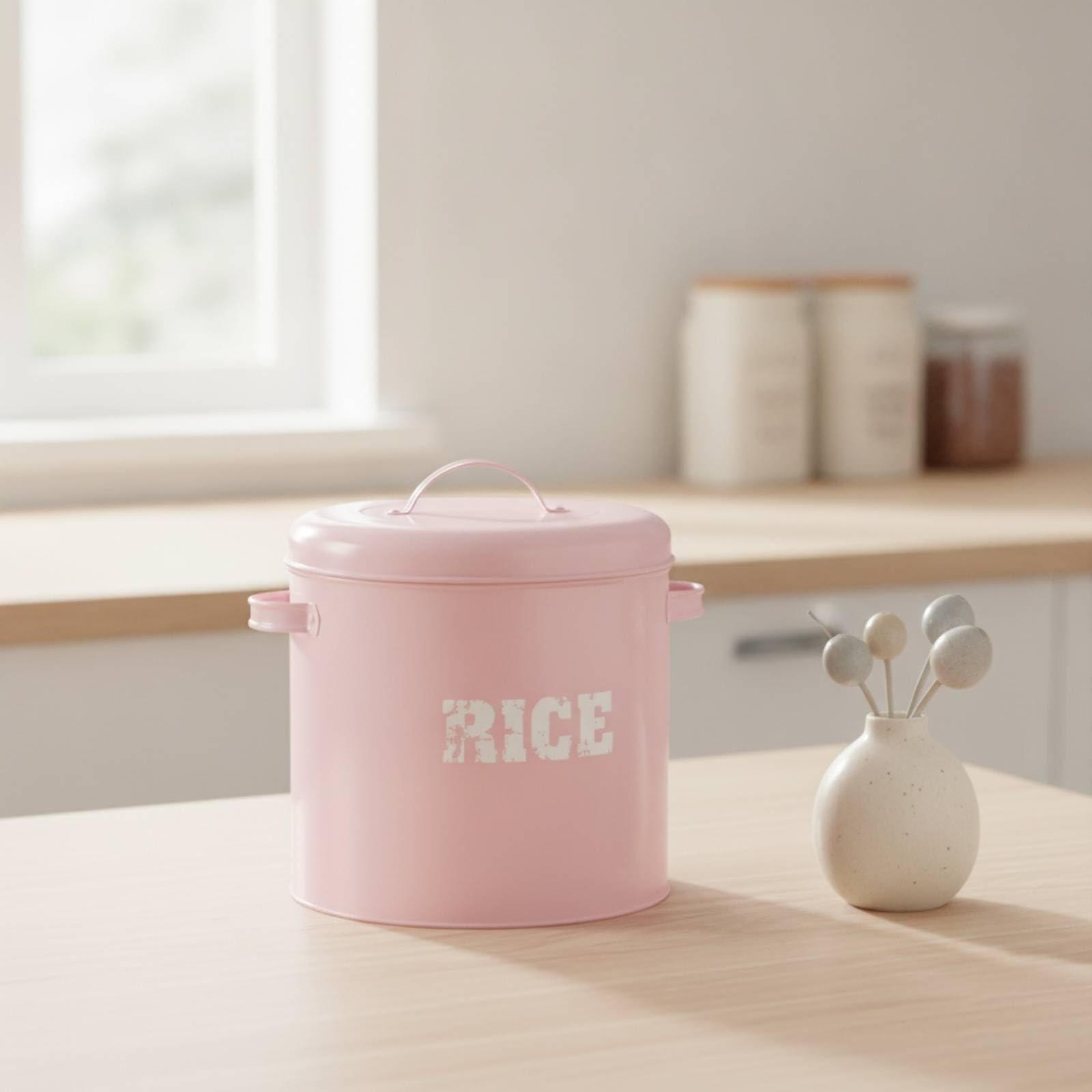 behälter mit Messbecher praktisch box mit Messbecher tragbar eimer Deckel für Familien, Hobbyköche, Küche, Speisekammer, Arbeitsplatte