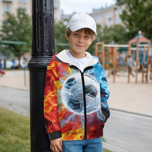 Cool Zip Up Hoodies for Boys Fleece Hooded Sweatshirt with Pockets Fall Winter Clothes Size 5-14 Years2