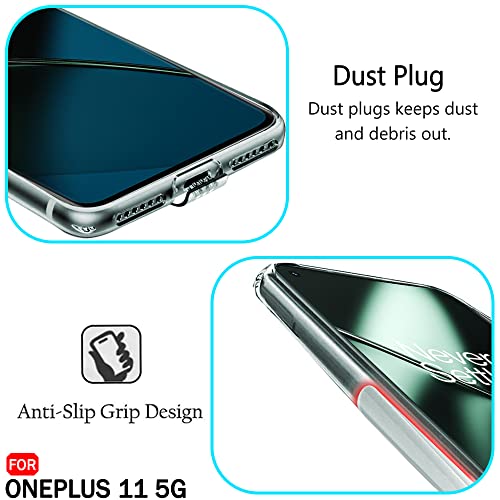 Image of TheGiftKart Best Camera Protection Back Cover Case for OnePlus 11 5G | Ultra Clear Soft Case | Inbuilt Dust Plugs & Anti-Slip Grip | Slim & Protective Back Case Cover for OnePlus 11 5G (Transparent)