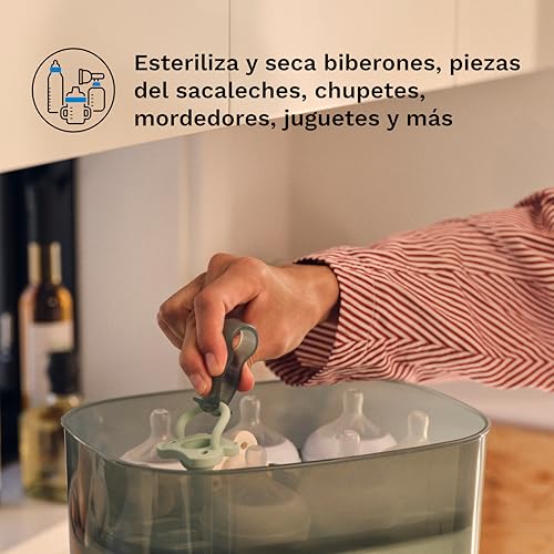 Miniatura 7 de Baby Brezza - Esterilizador De Biberones 7 En 1, Sacaleches Y Chupetes, Función Secado, Esteriliza A Vapor Hasta 8 Biberones, Máxima Capacidad, Diseño Modular, Filtro Hepa, Esterilizador Eléctrico
