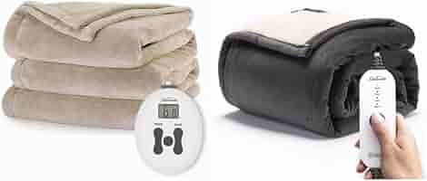Amazon.com: Sunbeam Royal Luxe Mushroom Heated Blanket - Twin u0026 Royal Mink Sherpa  Night Fog Heated Throw : Home u0026 Kitchen