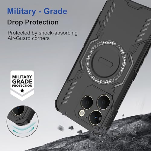Image of amazon basics Back Case Cover for Realme 15T 5G | Magnetic Case with Built-in Metal Ring | Supports MagSafe Charger, Wallet & Car Mount | Shockproof Hybrid PC + TPU | Black