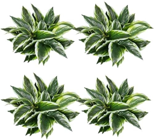 12PCS Artificial Hosta Plants Outdoor, Fake Hostas for Planters