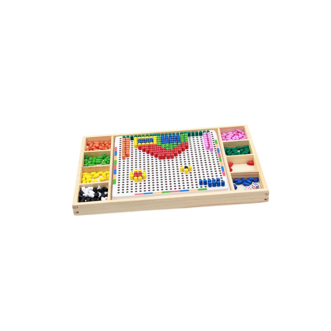 SOIMISS Gioco Educativo Chiodini a Forma di Fungo per Bambini, in Plastico Bianco, Arricchisce Creatività e Immaginazione, per Compleanni e Vita Quotidiana
