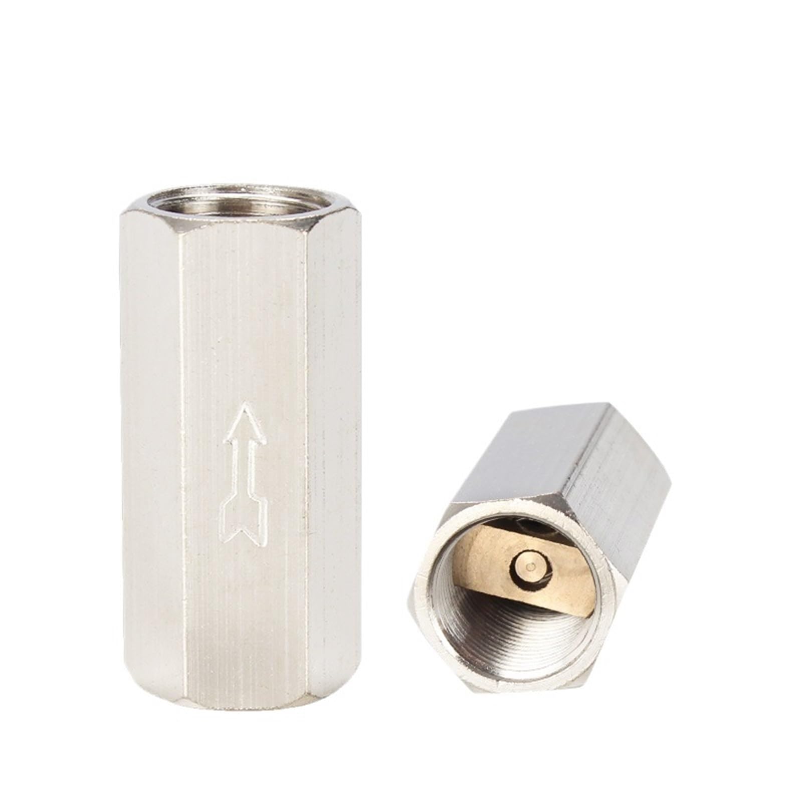 1 valvola di ritegno pneumatica da 1/8", 1/4", 3/8", 1/2", in ottone, valvola di non ritorno per aria, acqua, olio, gas (1-2)