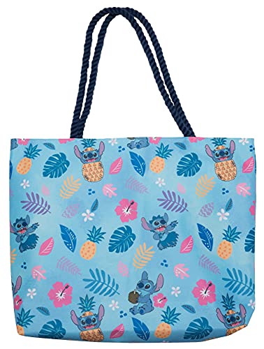 Disney Lilo & Stitch Tote Bag, Stitch Blue Hawaiian Print, Large Water-Resistant Canvas Purse, Beach Vacation Accessory Bag, Work Travel Carry-All for Women - Image 3