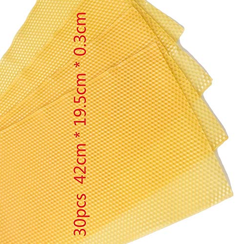 HXC 30PCS Bee Nest Beekeeping Honeycomb Foundation Bees Wax Beekeeping Tool Frames Honey Hive Garden Bee Beehive Nest / 42cm * 19.5cm * 0.3cm