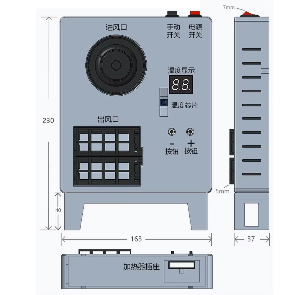 Controlador de Temperatura Constante (70 °C) para Cámara Calefactada de Impresión 3D, Control Automático de la Cama Caliente