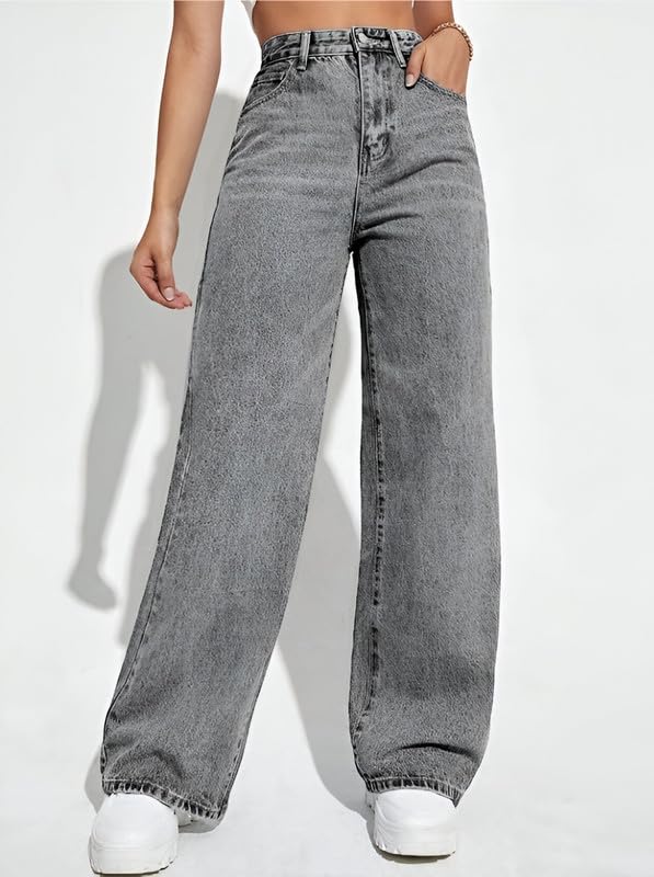 Image of Ben Martin Women High Rise High Waist Stretchable Baggy Oversized Loose Fit Casual Wear Denim Jeans