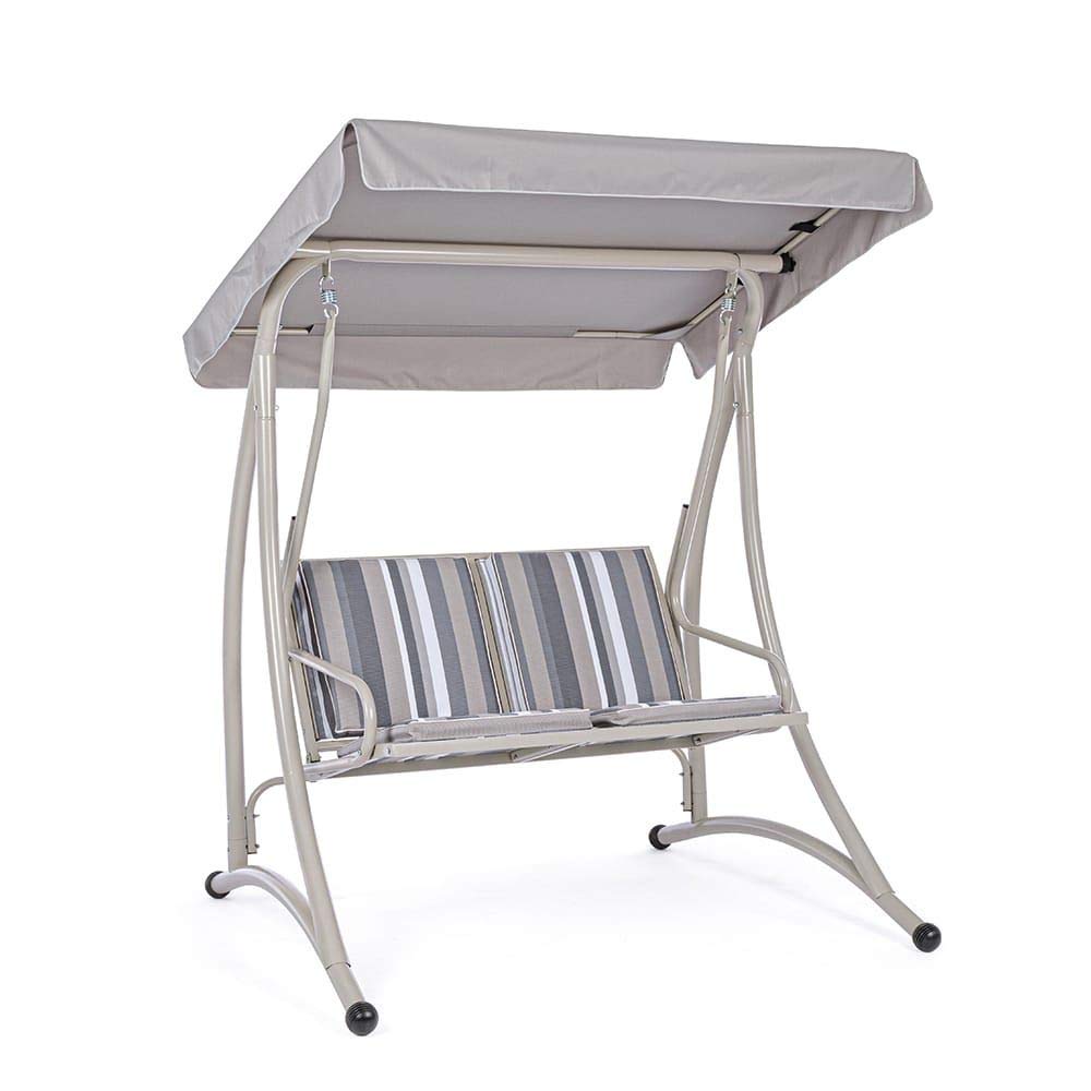 iperbriko Dondolo in Acciaio Due posti Avorio GRELY 145x120x h185 cm