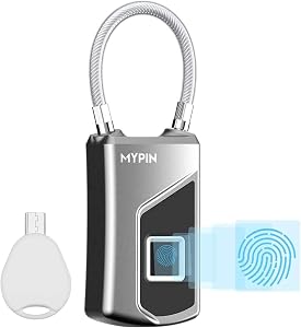 Fingerprint Lock,Smart keyless Waterproof Fingerprint Padlock Ideal for Gym, Door, Luggage, Suitcase, Backpack, Bike, Office (Fingerprint)