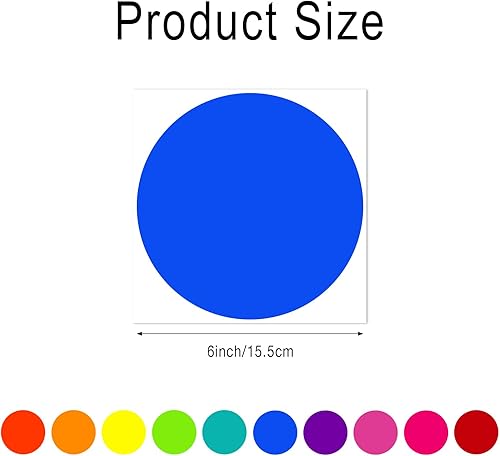 Miniatura 2 de 40 puntos circulares de borrado en seco, 6 pulgadas de vinilo multicolor, adhesivos autoadhesivos para el suelo del aula, para profesores de