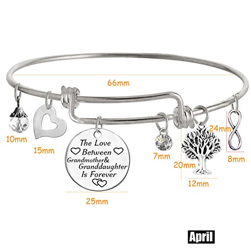 Image of The Love between Grandmother and Granddaughter is Forever Bracelet