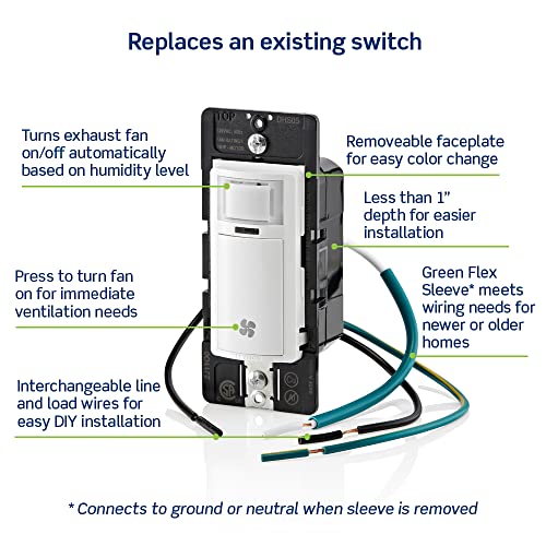 Leviton DHS051LW Humidity Sensor Switch for bathroom exhaust fan