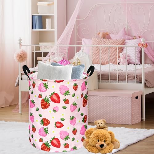 Image of Round Laundry Basket Storage Bins Nursery Hamper Gift Baskets for Home,Office,Home Decor