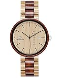 Wood Watch for Men Quartz Waterproof Wrist Wooden Mens Watch Clearance Gifts for Men with Watch Case Valentine's Day Gift for Him or Her