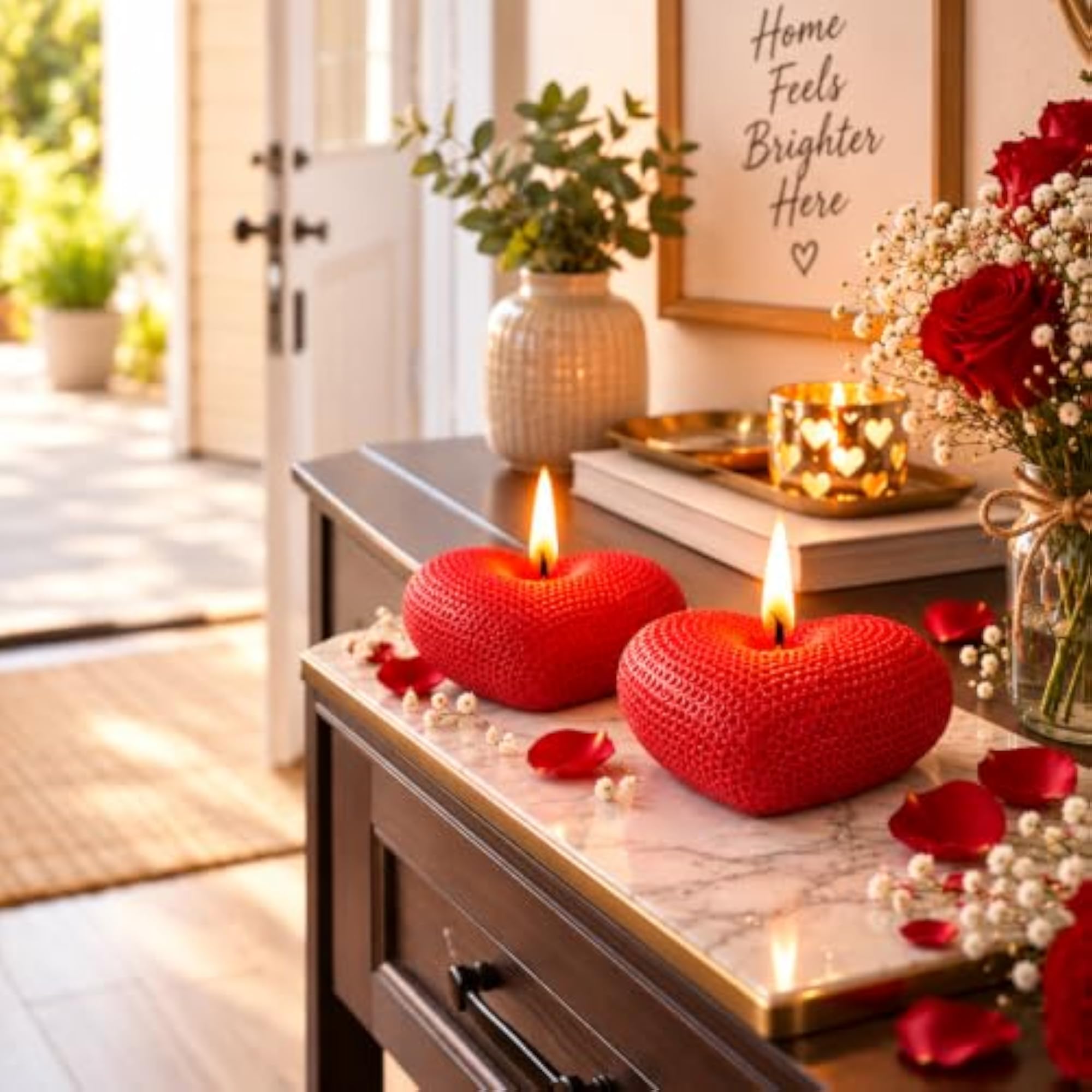 Heart Shaped Decorative Candles for Home Décor, Gift