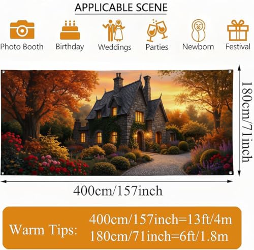 Couverture de porte de garage paysage d'automne 397 x 180 cm pour cacher facade terne - 4