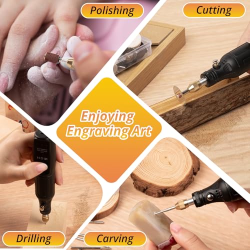 Htvront SG-DK-0001-US Customizer Engraving Pen Kit - 64 Pcs Usb Rechargeable Engraver Pen, Cordless Rotary Engraving Tool thumb #2
