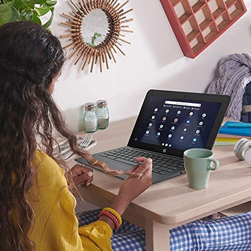 Image of HP Chromebook 11.6 inch HD Laptop, Intel Celeron N3350, 4GB DDR4 RAM, 32GB eMMC SSD, Chrome OS, Intel HD Graphics, 11A-NB0013DX (Bundle with Sleeve)