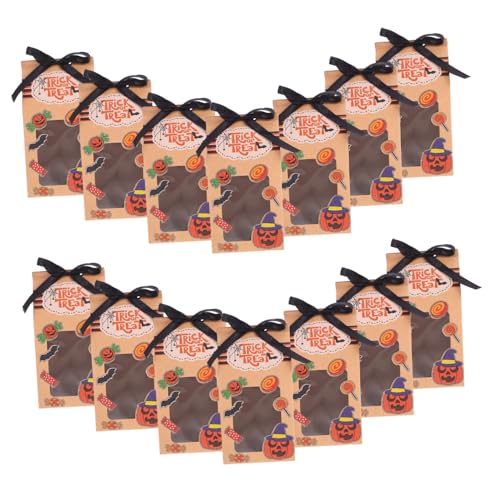 FOMIYES ハロウィンキャンディボックス 50個セット 窓付き クラフト紙クッキーボックス リー ケーキ容器 包装用品 ハロウィーンパーティー用 小さ 梱包箱