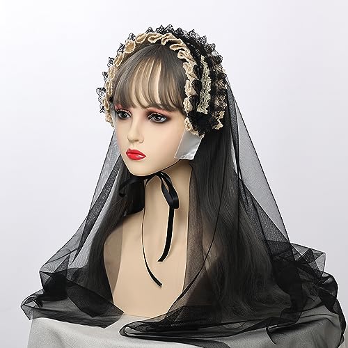 Mantilla de encaje de alta calidad BLESSUME con velo triangular clásico 3