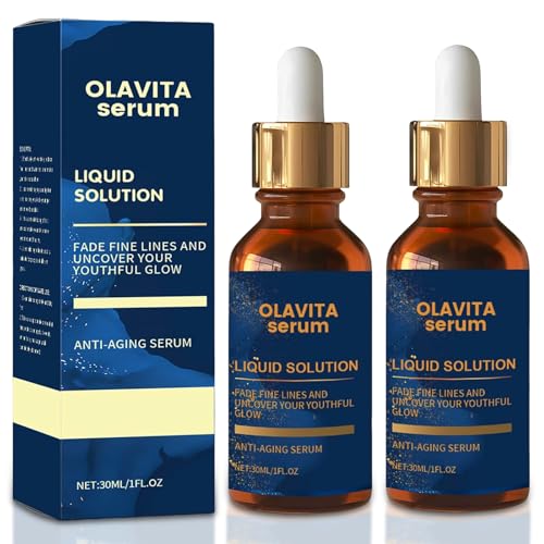 Olavita Serum, Facial Serum, Liquid Solution Anti Aging Serum, Vitamin C & E Serum, Boosts Skin Collagen Production, Diminishes Fine Lines & Wrinkles for a Youthful Glow (2PCS)
