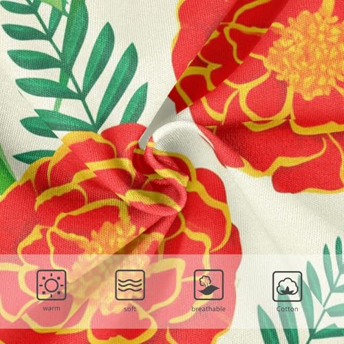 Cotton Toddler Underwear Floral Red Floral Green Leaves Beige Panties Little Girl Aesthetic Briefs Undies Kids 2t3