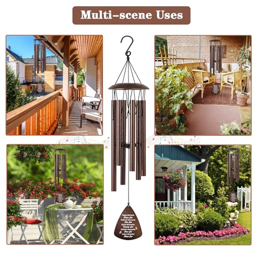 Image of Christian Gifts for Women Men, 32 inch Bronze Wind Chimes Religious Gifts with Bible Verse, Spiritual Faith Based Gift for Christian Women Mom Sister Friend Coworker
