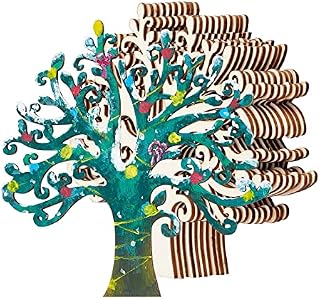 NBEADS 20 Pcs Wooden Family Tree Embellishments, 12.5x12.5cm Blank Tree Shape Wood Cutout Hollow Wood Tree of Life Embellishments for Christmas Wedding Ornaments and Diy Crafts