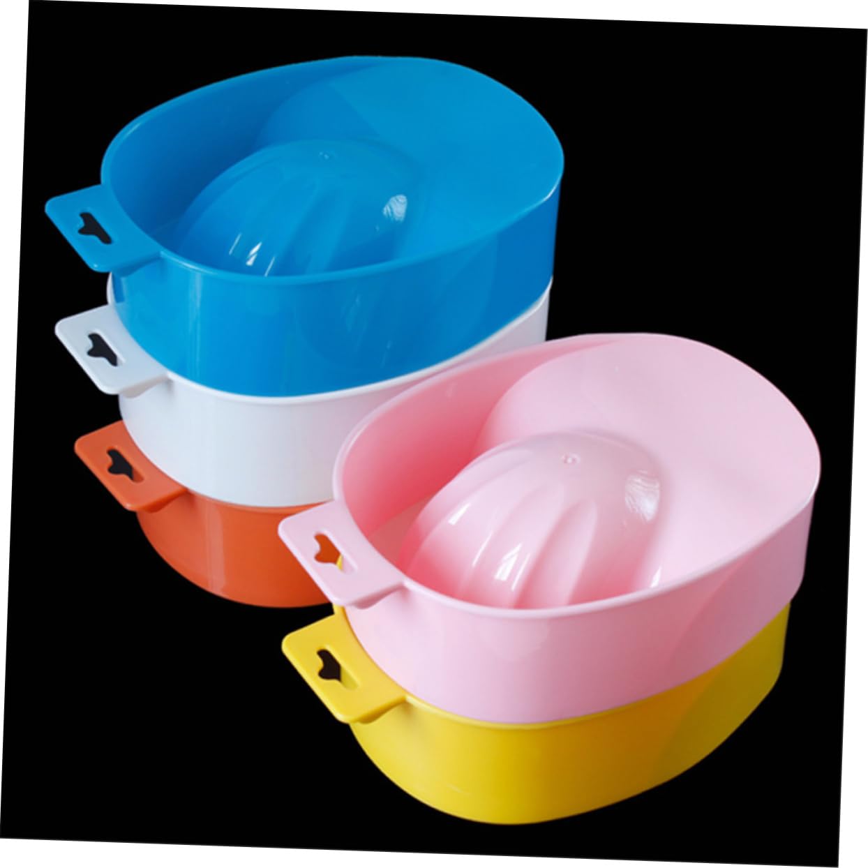 NOLITOY 5pcs Nail Art Manicure Soak Bowl for Hand Care Nail Polish Remover for Salon Home Use Random Color