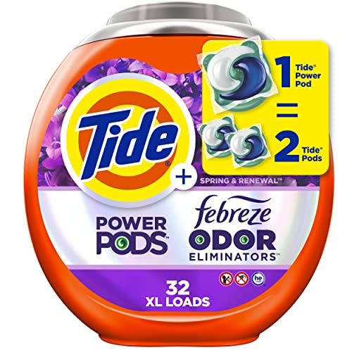 Image of Tide Power Pods Laundry Detergent Pacs with Febreze, 32 Count, Spring & Renewal Scent, Febreze Freshness with Odor Eliminators