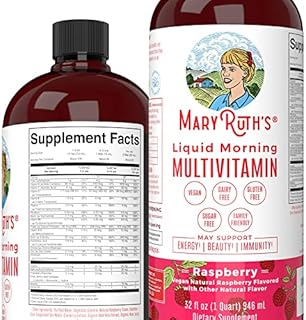 Multivitamin Multimineral for Women Men & Kids by MaryRuth's | No Added Sugar | Vegan Liquid Vitamins for Adults & Kids | Mens, Womens Multivitamin | Energy & Beauty Booster | Non-GMO | 32 Fl Oz