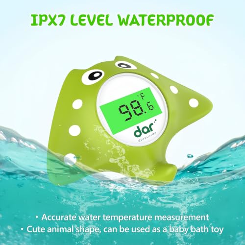 Image of Baby Bath Thermometer, Floating Digital Water Thermometer with 3-Color Backlit Temperature Alert, BPA-Free Waterproof Bath Toy, Accurate LCD Display for Infant, Toddler, Kids & Pets