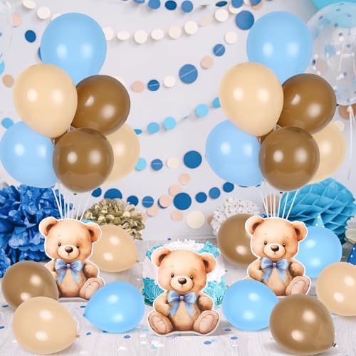 image for YLOLUL 12 Sets Bear Baby Shower Balloon Stand Kit for Table Boy Baby S
